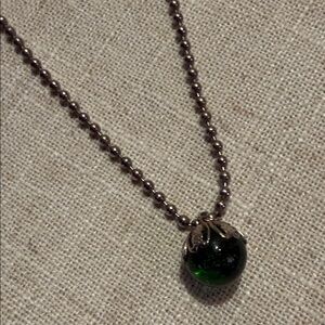 green marble glass pendant shot bead necklace delias style 16" 90s y2k unique